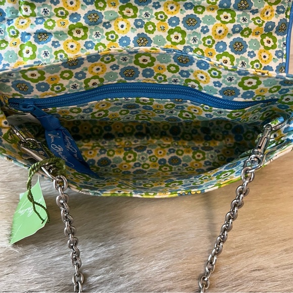 New VERA BRADLEY English Meadow 2011 Petite Chain Bag Clutch Blue Green Floral - Picture 12 of 15